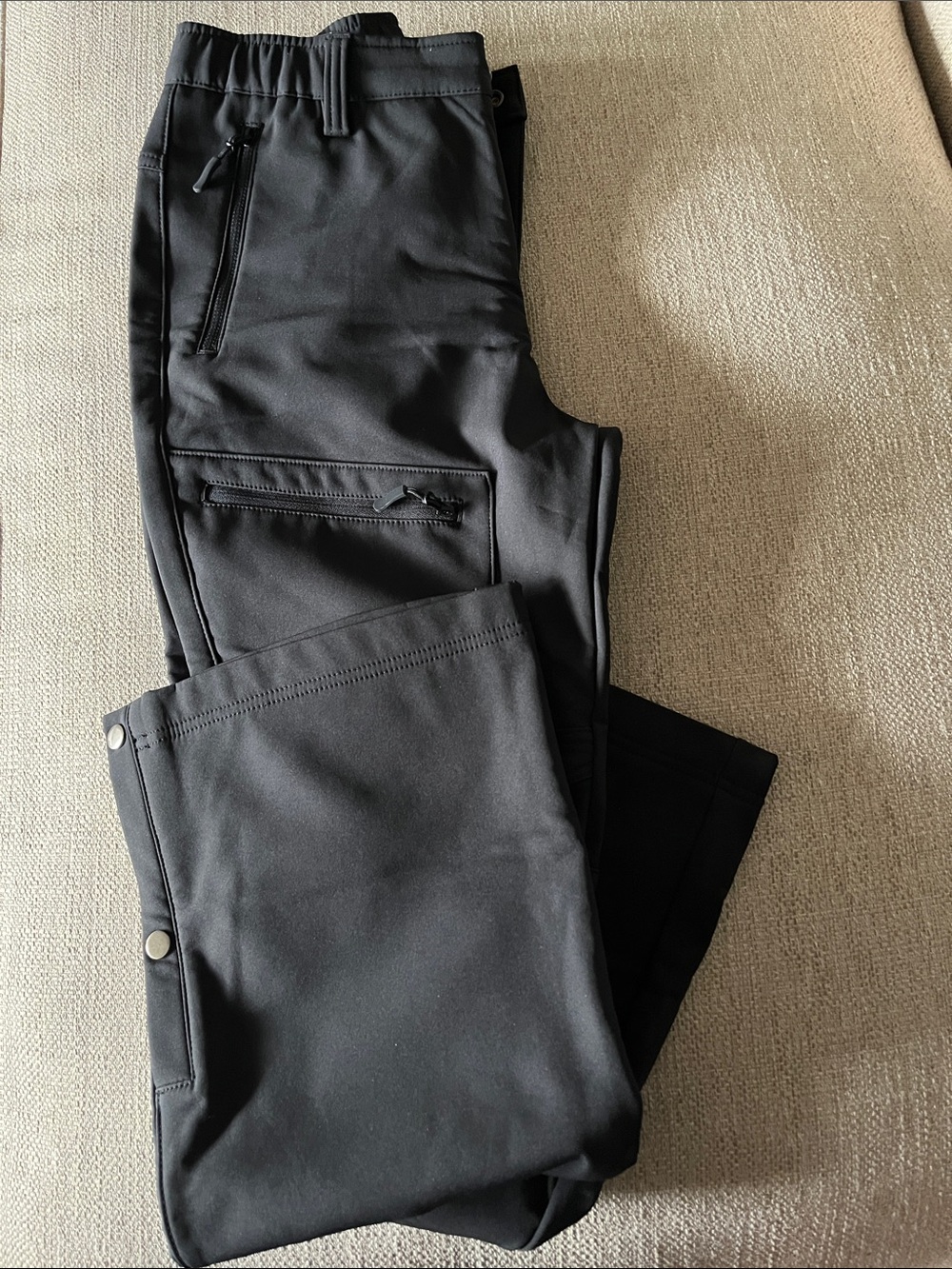 Women’s Winter Activity Black Boot-Cut Flare Pants with Fleeced Lining Size 8